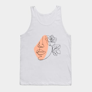 Terracotta abstract pattern. One line continuous art. Tank Top